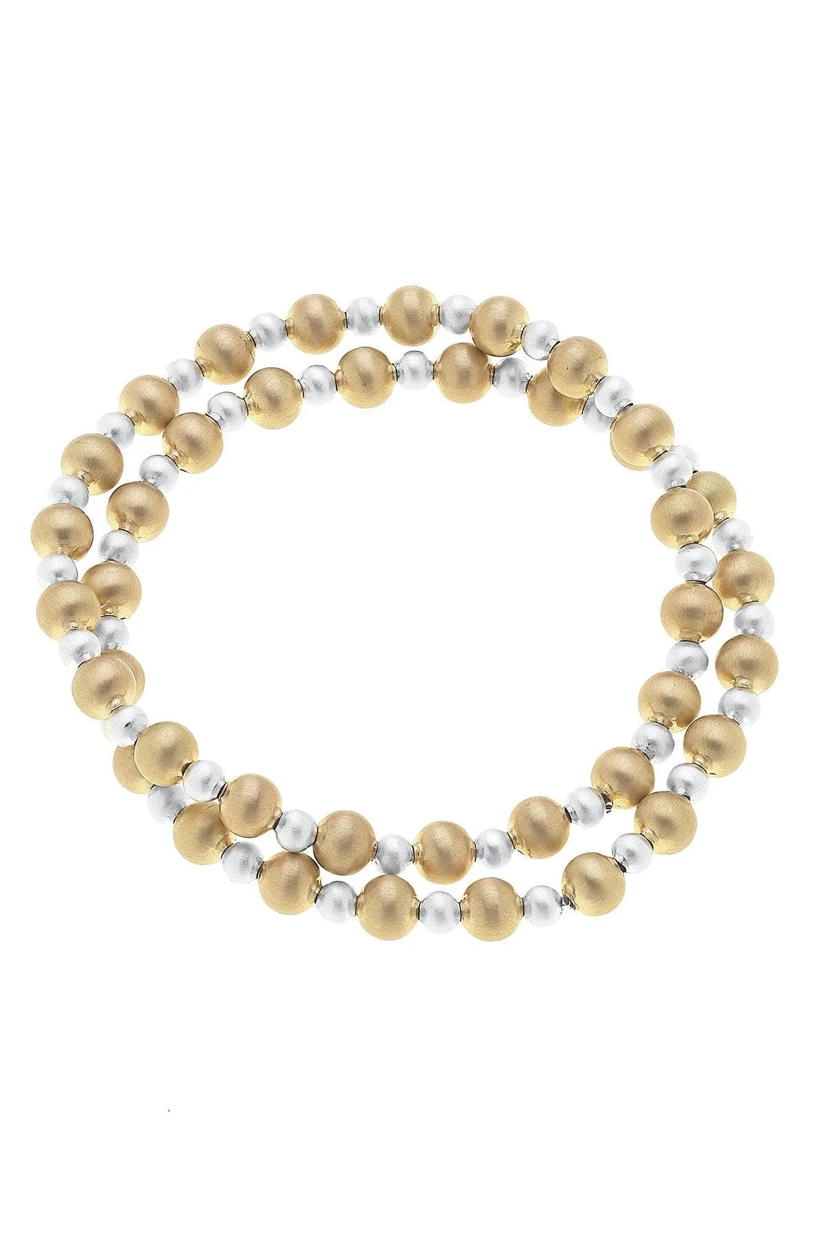 Kayla Ball Bead Stretch Bracelets (Set of 2) sold by Canvas Style