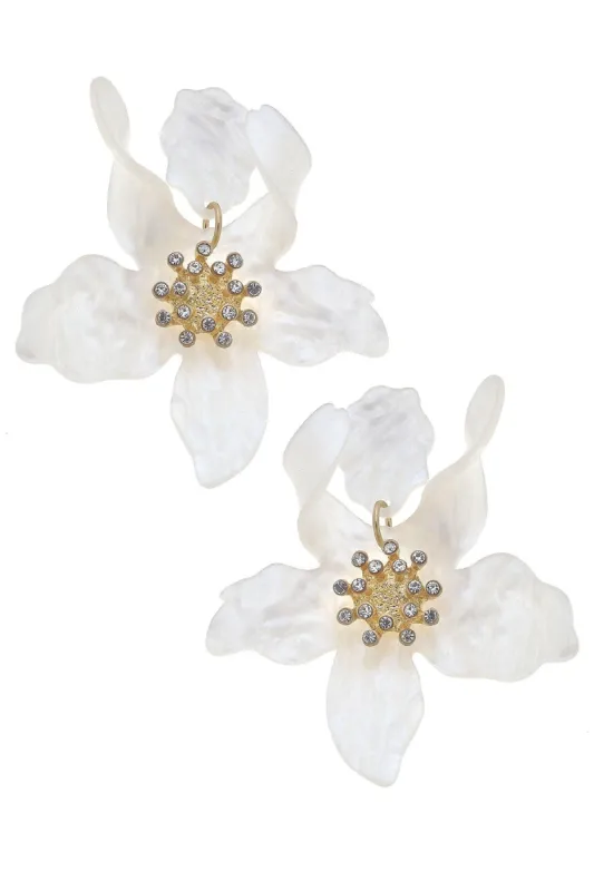 Chloe Resin Flower Statement Earrings sold by Canvas Style