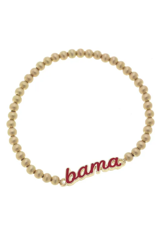 Alabama Crimson Tide Enamel Script Stretch Bracelet sold by Canvas Style