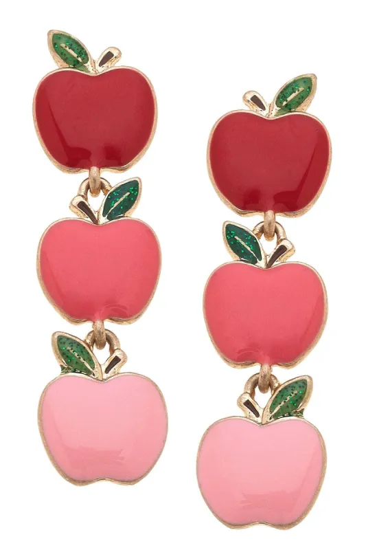 Linked Apples Enamel Earrings sold by Canvas Style