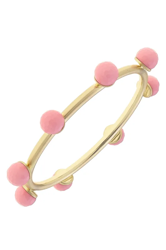 Allison Resin Beaded Bangle in Pink sold by Canvas Style