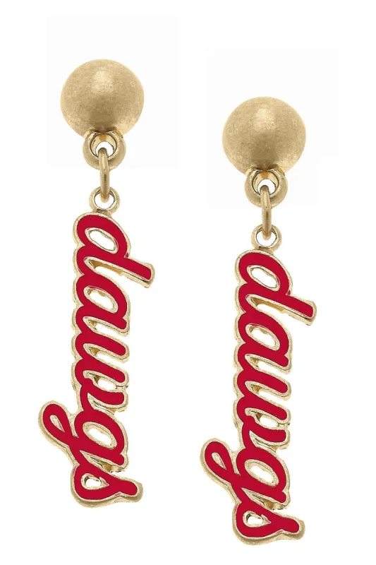 Georgia Bulldogs Enamel Script Earrings sold by Canvas Style