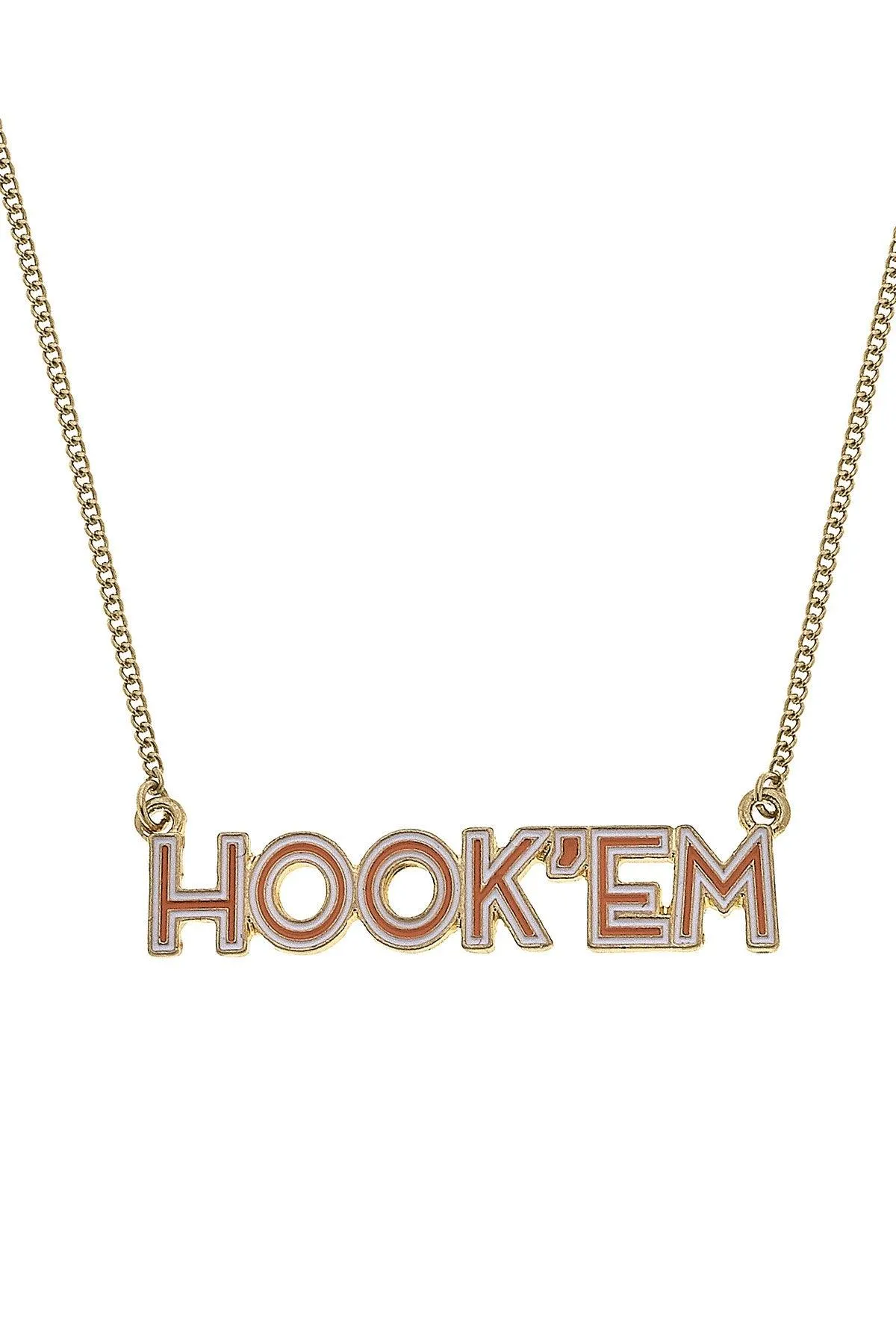 Texas Longhorns Outline Enamel Necklace sold by Canvas Style