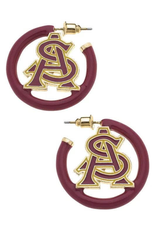 Arizona State Sun Devils Enamel Logo Earrings - FINAL SALE sold by Canvas Style