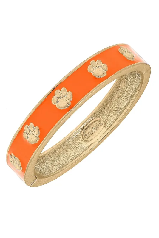 Clemson Tigers Enamel Logo Hinge Bangle - FINAL SALE sold by Canvas Style