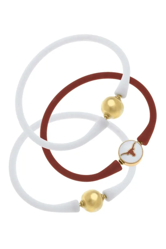 Texas Longhorns 24K Gold Plated Bali Bracelet Stack (Set of 3) sold by Canvas Style
