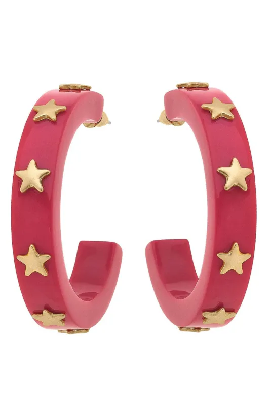 Darla Star Resin Hoop Earrings sold by Canvas Style