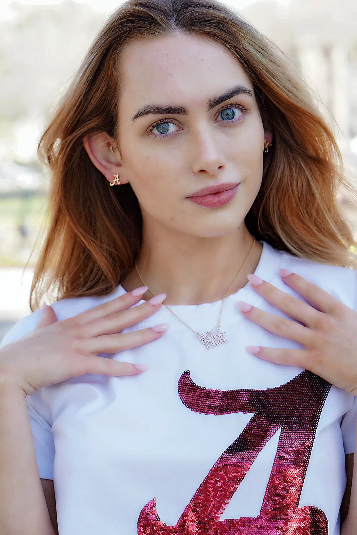 Alabama Crimson Tide Outline Enamel Necklace sold by Canvas Style product image thumbnail 2