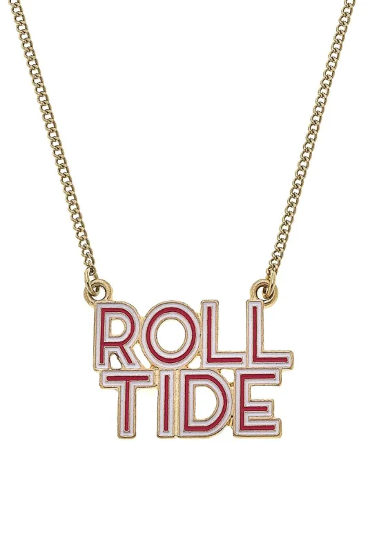 Alabama Crimson Tide Outline Enamel Necklace sold by Canvas Style