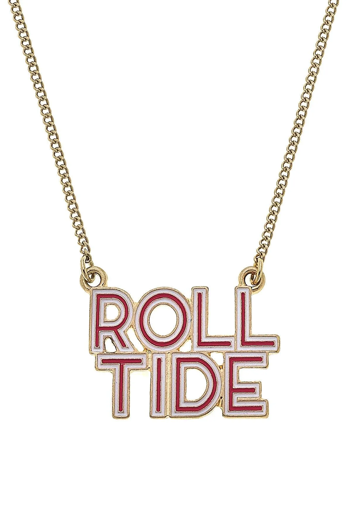 Alabama Crimson Tide Outline Enamel Necklace sold by Canvas Style