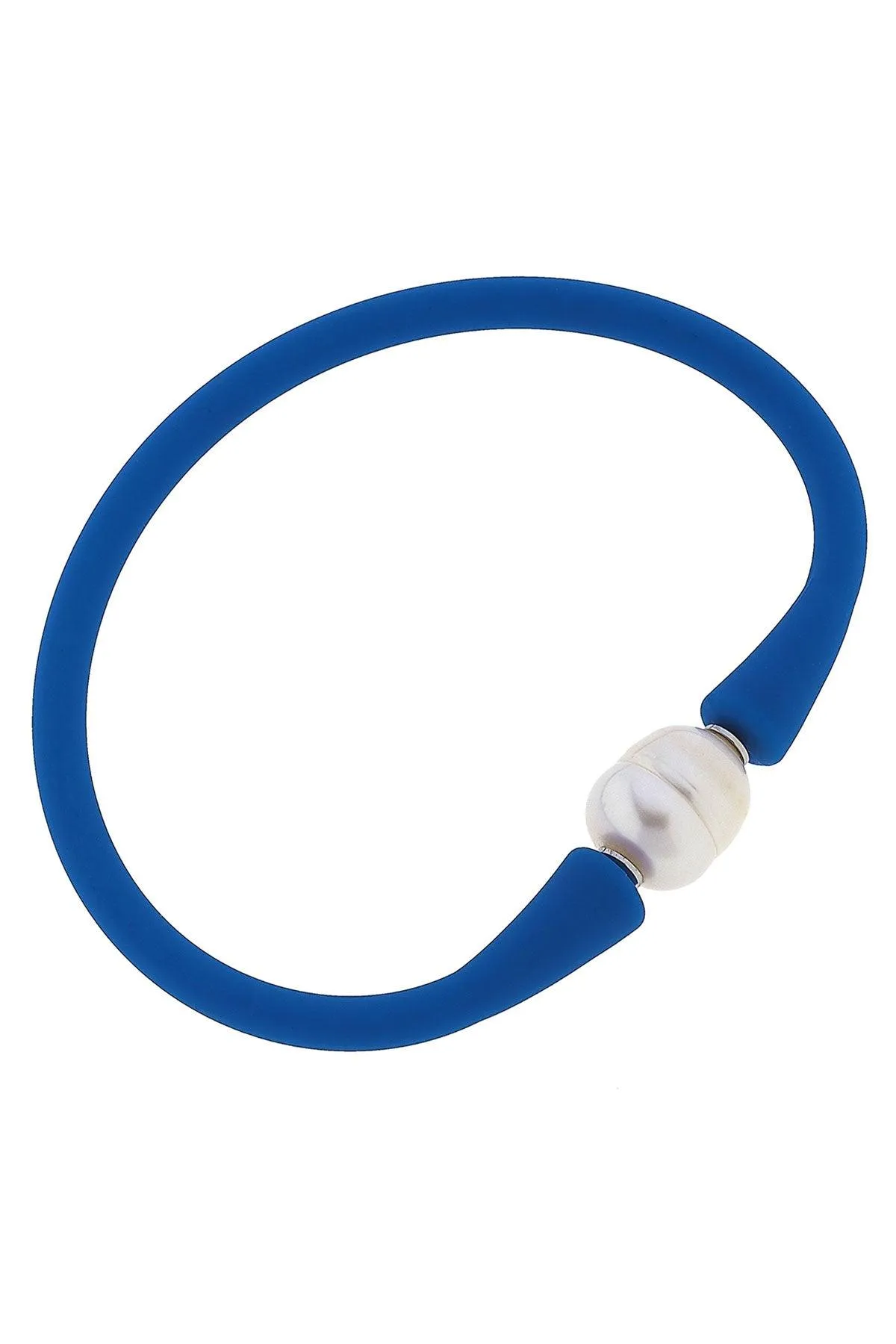 Bali Freshwater Pearl Silicone Bracelet in Blue - FINAL SALE sold by Canvas Style