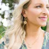 Danielle Raffia Drop Hoop Earrings in Natural sold by Canvas Style