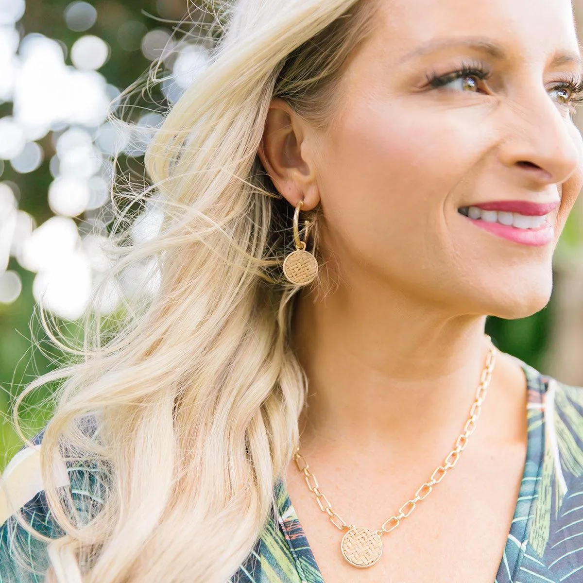 Danielle Raffia Drop Hoop Earrings in Natural sold by Canvas Style product image thumbnail 2