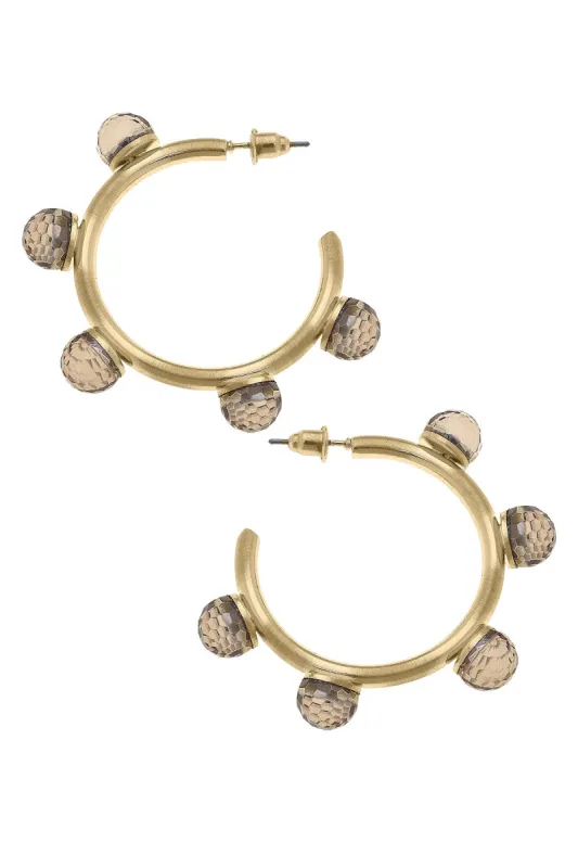 Allison Resin Beaded Hoop Earrings in Black Diamond sold by Canvas Style