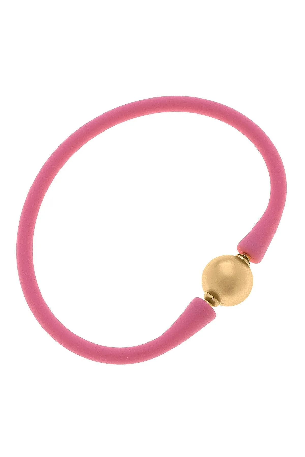 Bali 24K Gold Plated Ball Bead Silicone Bracelet in Bubblegum - FINAL SALE sold by Canvas Style