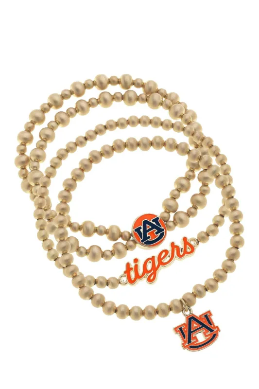 Auburn Tigers Ball Bead Stretch Bracelet Stack sold by Canvas Style