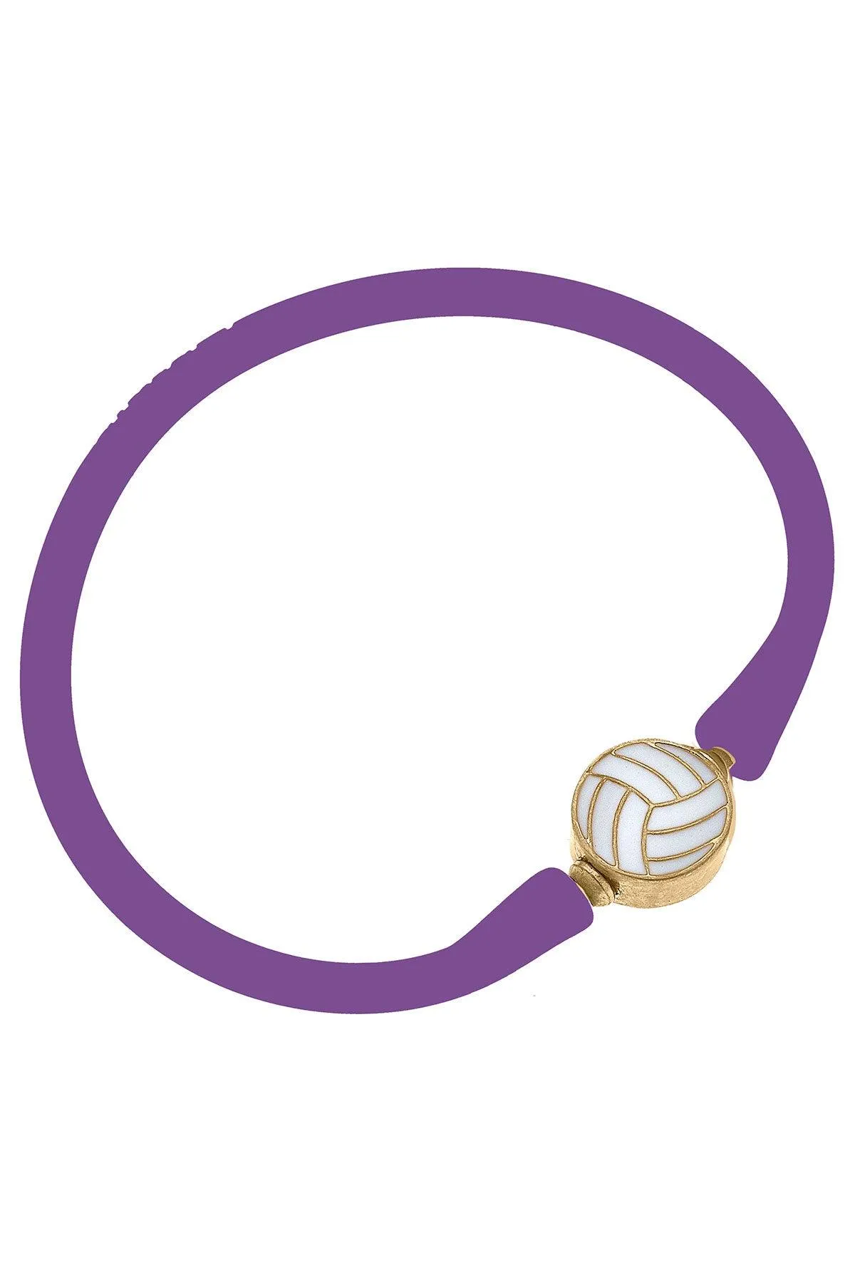 Enamel Volleyball Silicone Bali Bracelet in Purple sold by Canvas Style