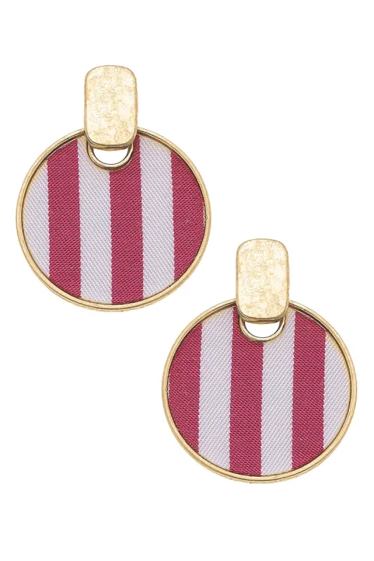 Cabana Stripes Disc Earrings - FINAL SALE sold by Canvas Style