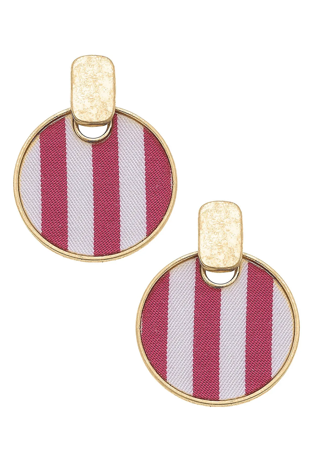 Cabana Stripes Disc Earrings - FINAL SALE sold by Canvas Style