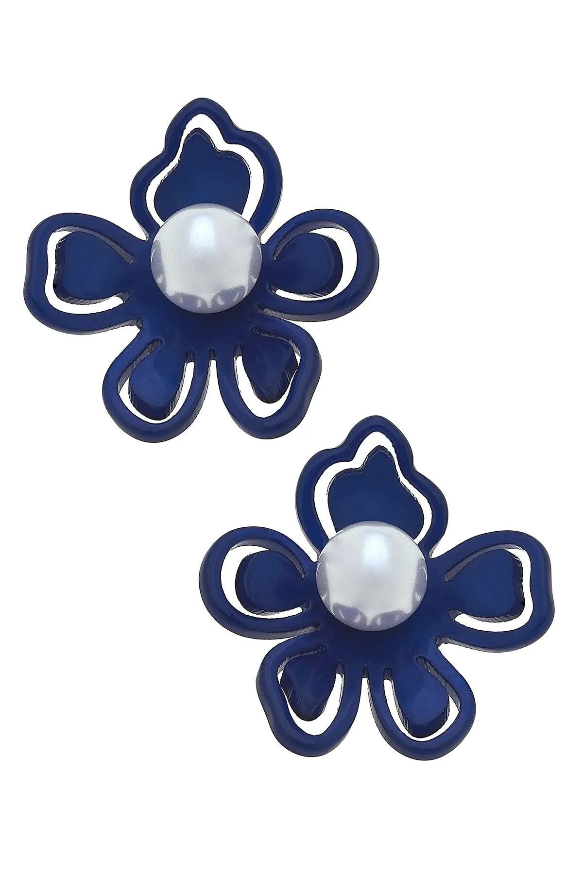 Julia Resin Flower Statement Stud Earrings sold by Canvas Style