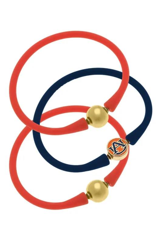 Auburn Tigers 24K Gold Plated Bali Bracelet Stack (Set of 3) sold by Canvas Style