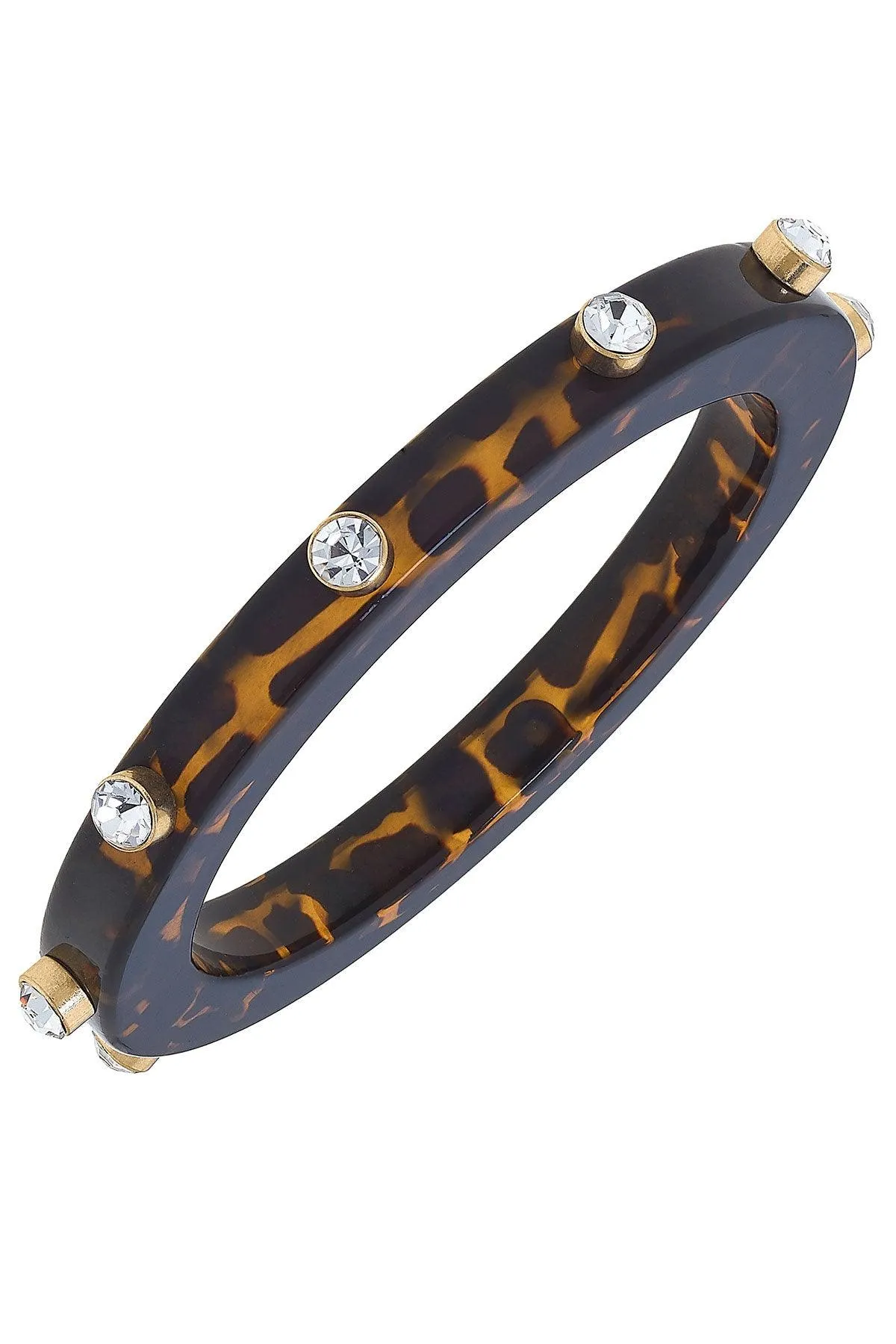 Renee Resin and Rhinestone Bangle in Tortoise sold by Canvas Style