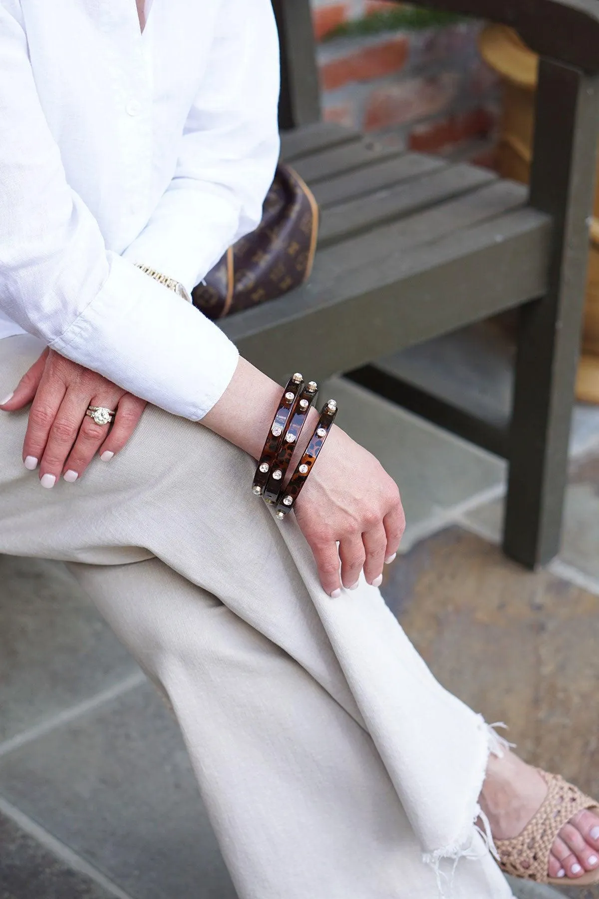 Renee Resin and Rhinestone Bangle in Tortoise sold by Canvas Style product image thumbnail 2