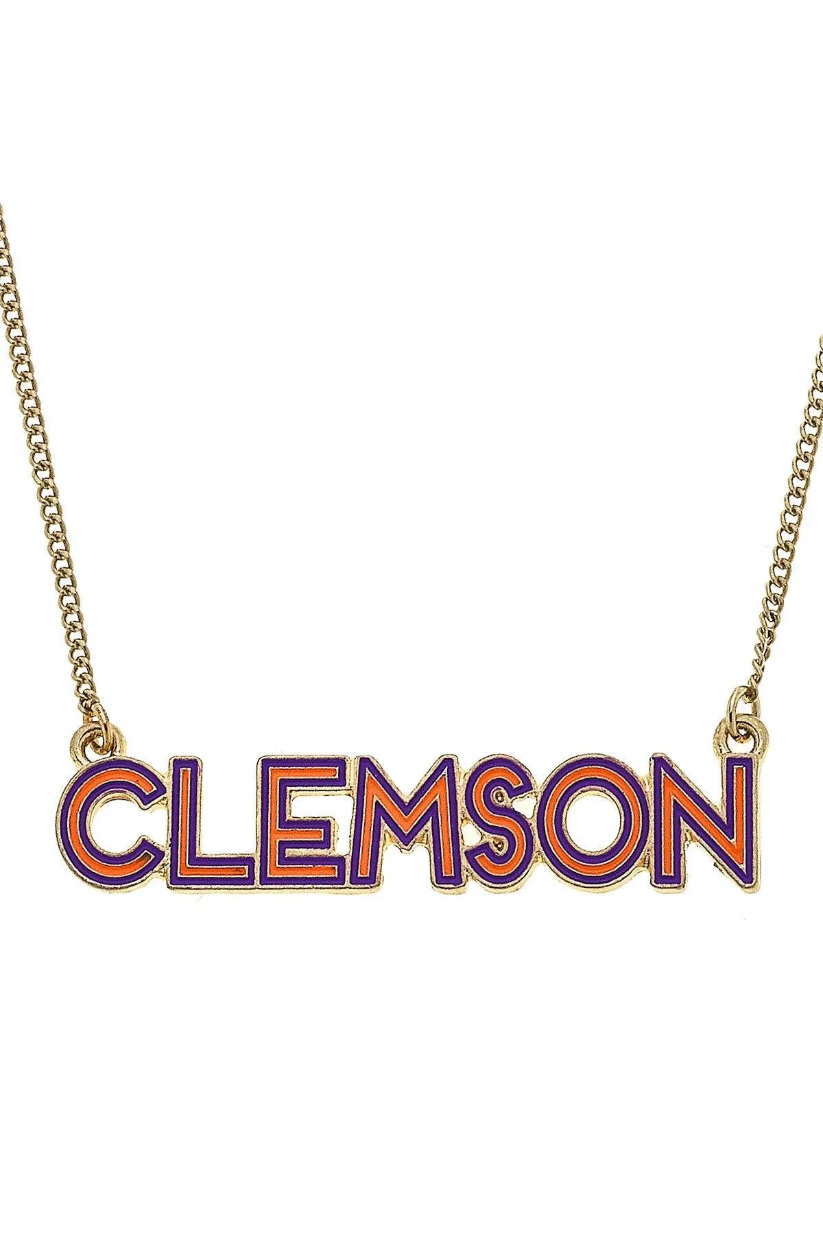 Clemson Tigers Outline Enamel Necklace sold by Canvas Style