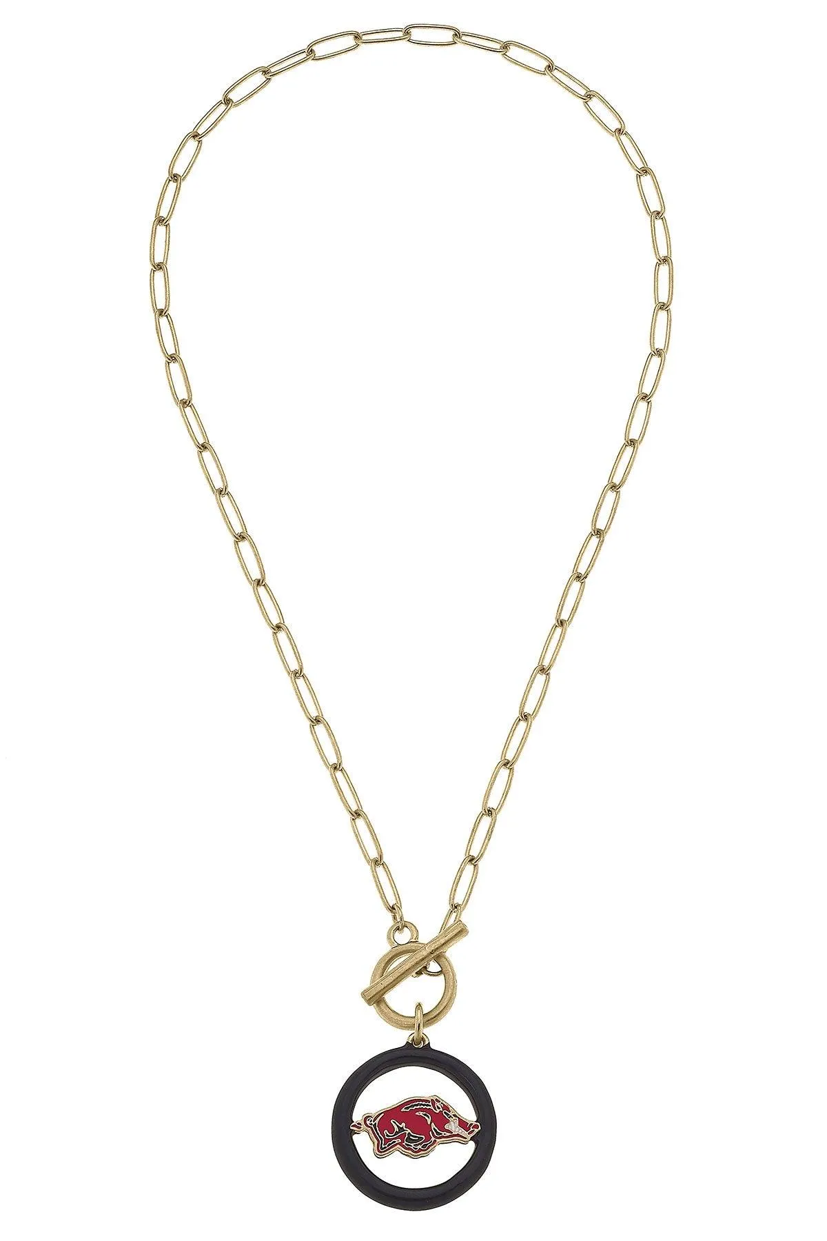 Arkansas Razorbacks Enamel Logo T-Bar 16" Necklace sold by Canvas Style product image thumbnail 2