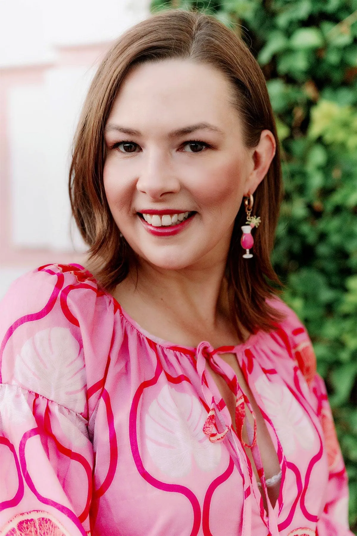 Fruity Daiquiri Enamel Drop Hoop Earrings in Pink - FINAL SALE sold by Canvas Style product image thumbnail 2