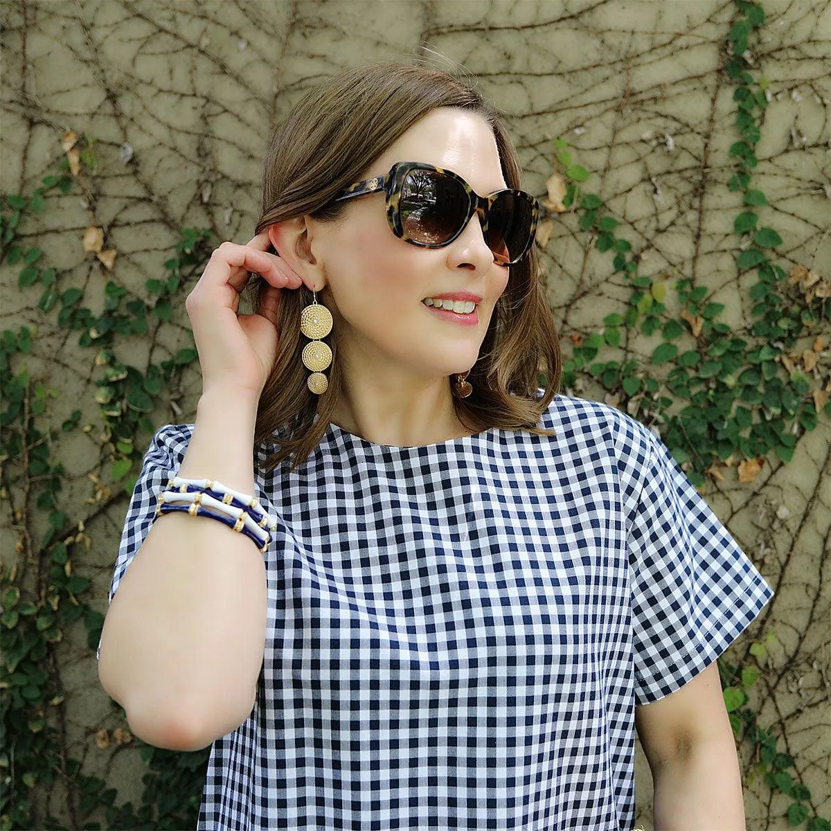 Mary Rope Coil & Pearl Drop Earrings in Worn Gold sold by Canvas Style product image thumbnail 2