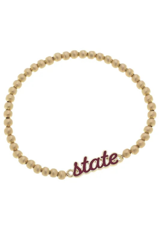 Mississippi State Bulldogs Enamel Script Stretch Bracelet sold by Canvas Style
