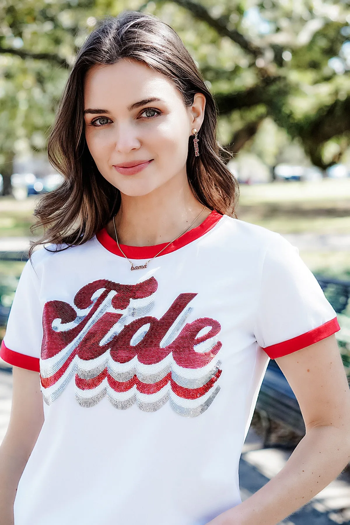 Alabama Crimson Tide Enamel Script Necklace sold by Canvas Style product image thumbnail 2