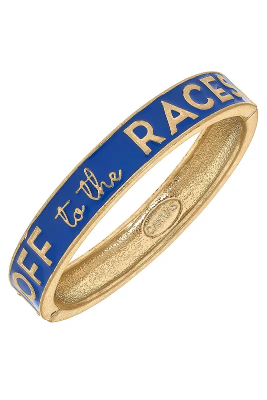 Off To The Races Enamel Hinge Bangle sold by Canvas Style