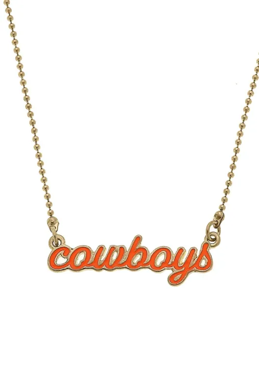 Oklahoma State Cowboys Enamel Script Necklace sold by Canvas Style