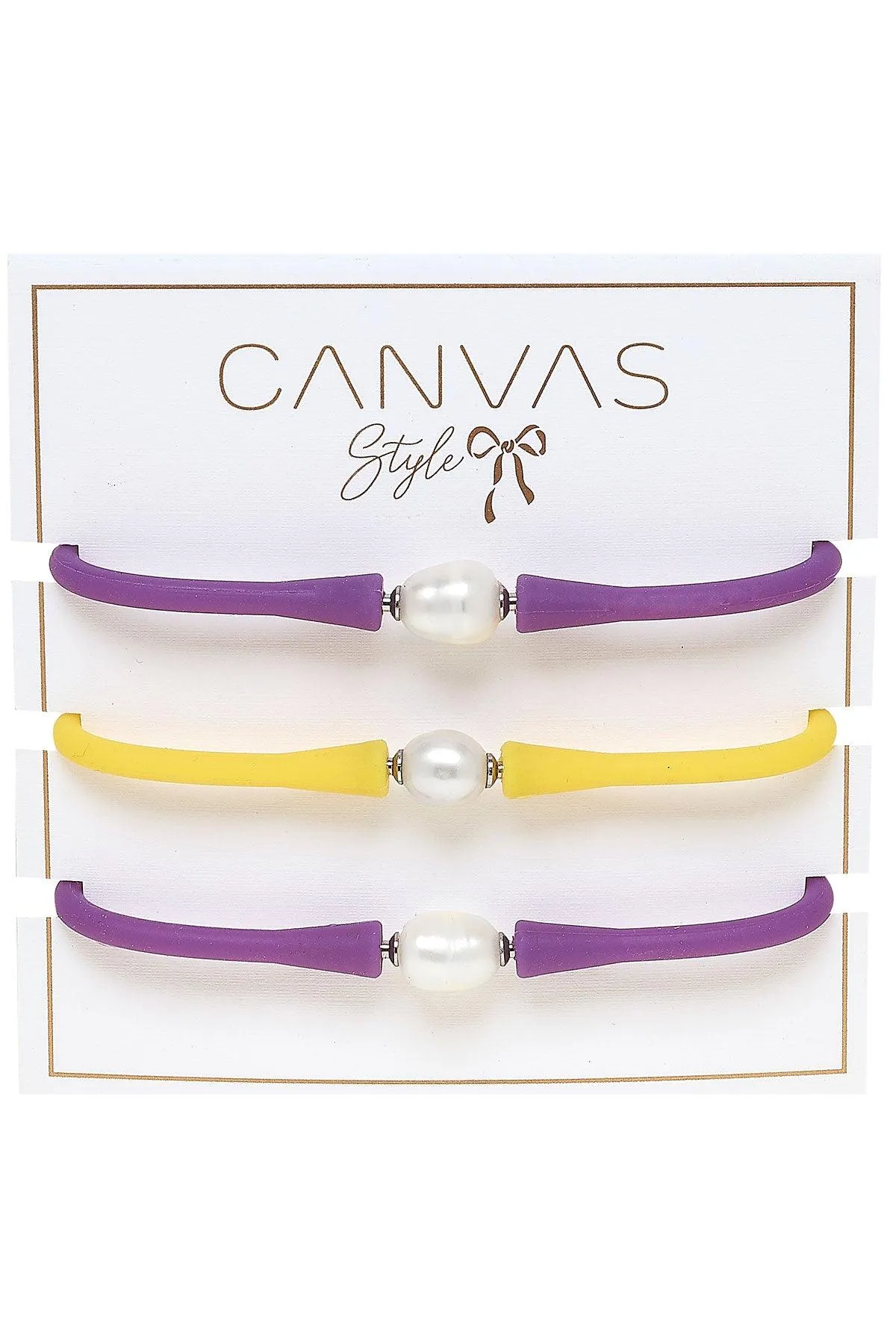Bali Game Day Bracelet Set of 3 in Purple & Yellow - FINAL SALE sold by Canvas Style product image thumbnail 2