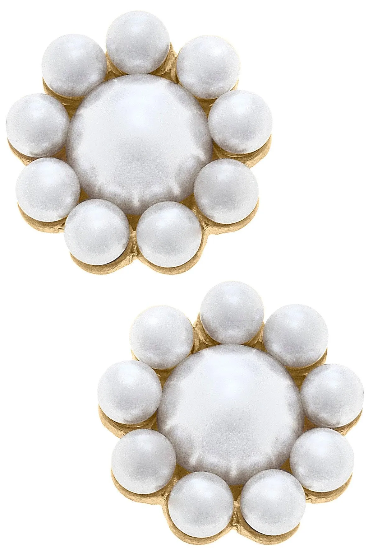 Caine Pearl Flower Stud Earrings in Ivory - FINAL SALE sold by Canvas Style