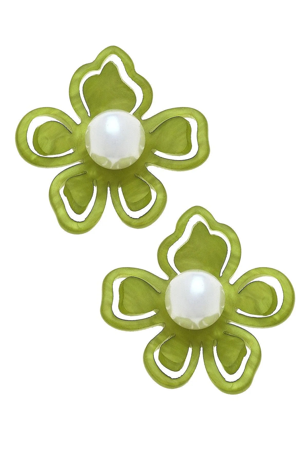 Julia Resin Flower Statement Stud Earrings sold by Canvas Style