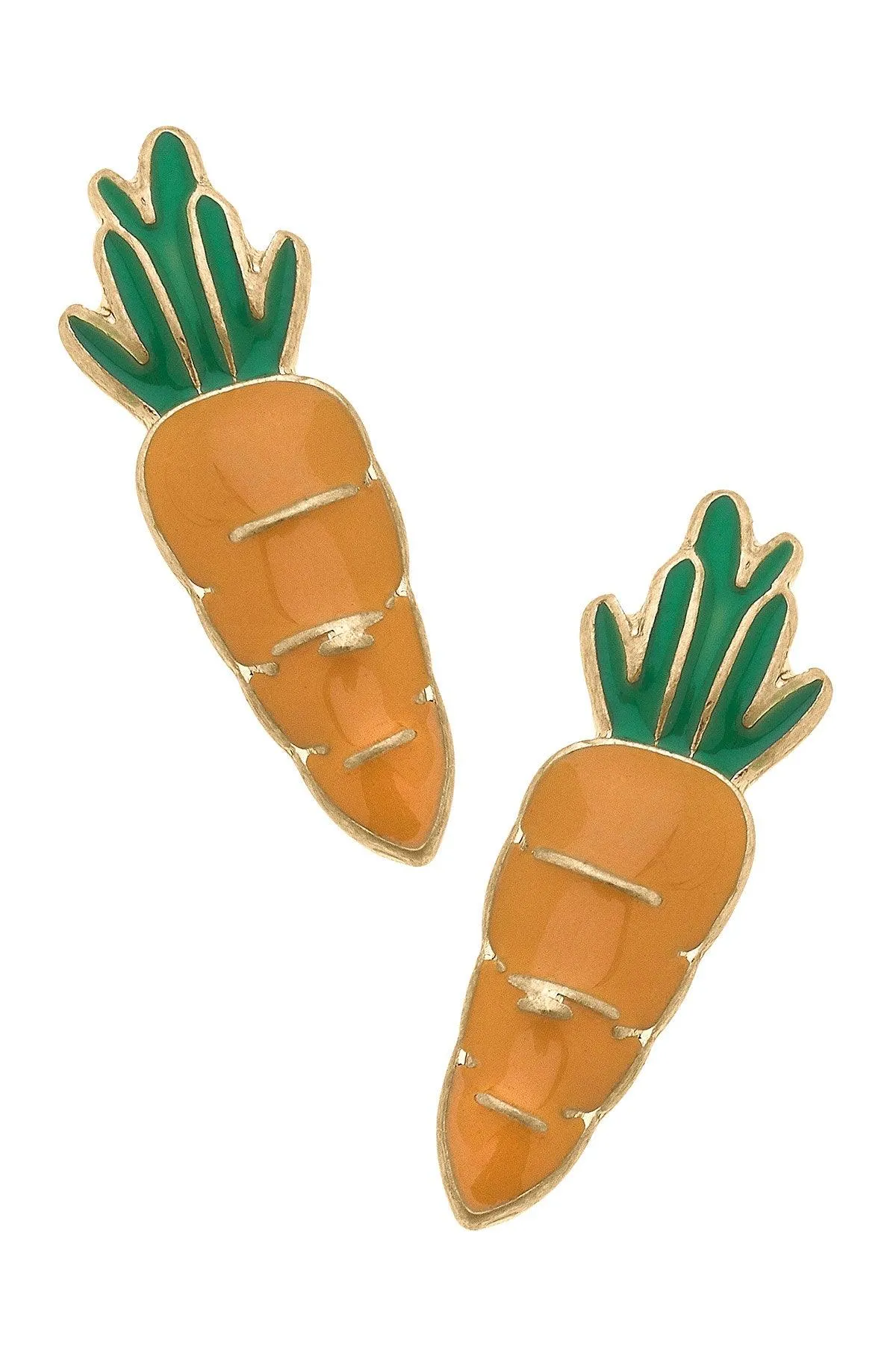 Carrot Enamel Stud Earrings sold by Canvas Style