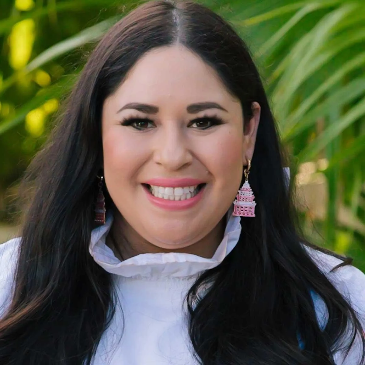 Tiffany Enamel Pagoda Earrings in Pink & Red sold by Canvas Style product image thumbnail 2