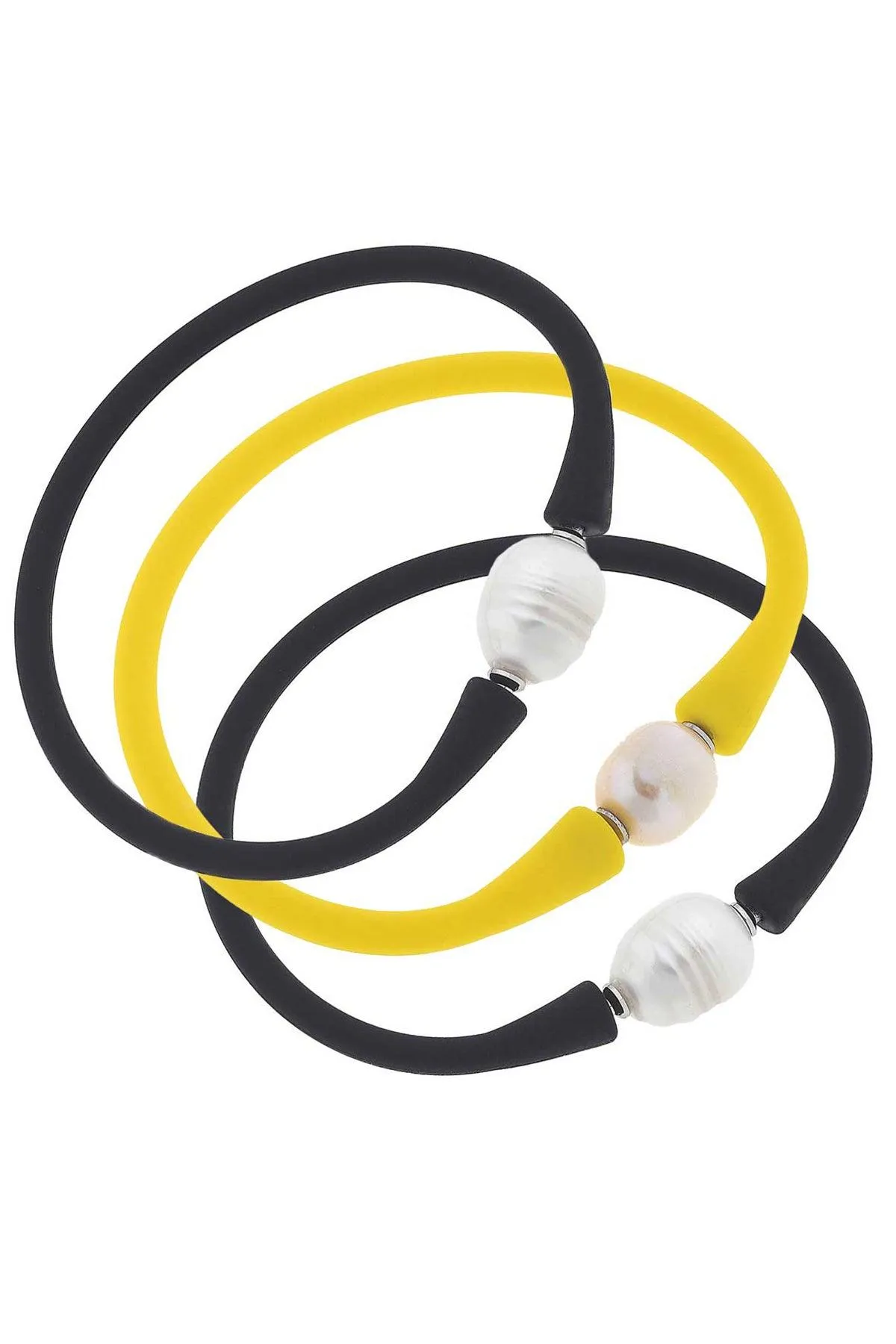 Bali Game Day Bracelet Set of 3 in Black & Yellow - FINAL SALE sold by Canvas Style