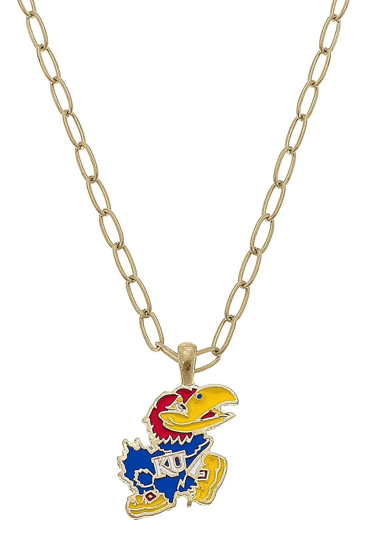 Kansas Jayhawks Enamel Pendant Necklace in Blue/Red - FINAL SALE sold by Canvas Style