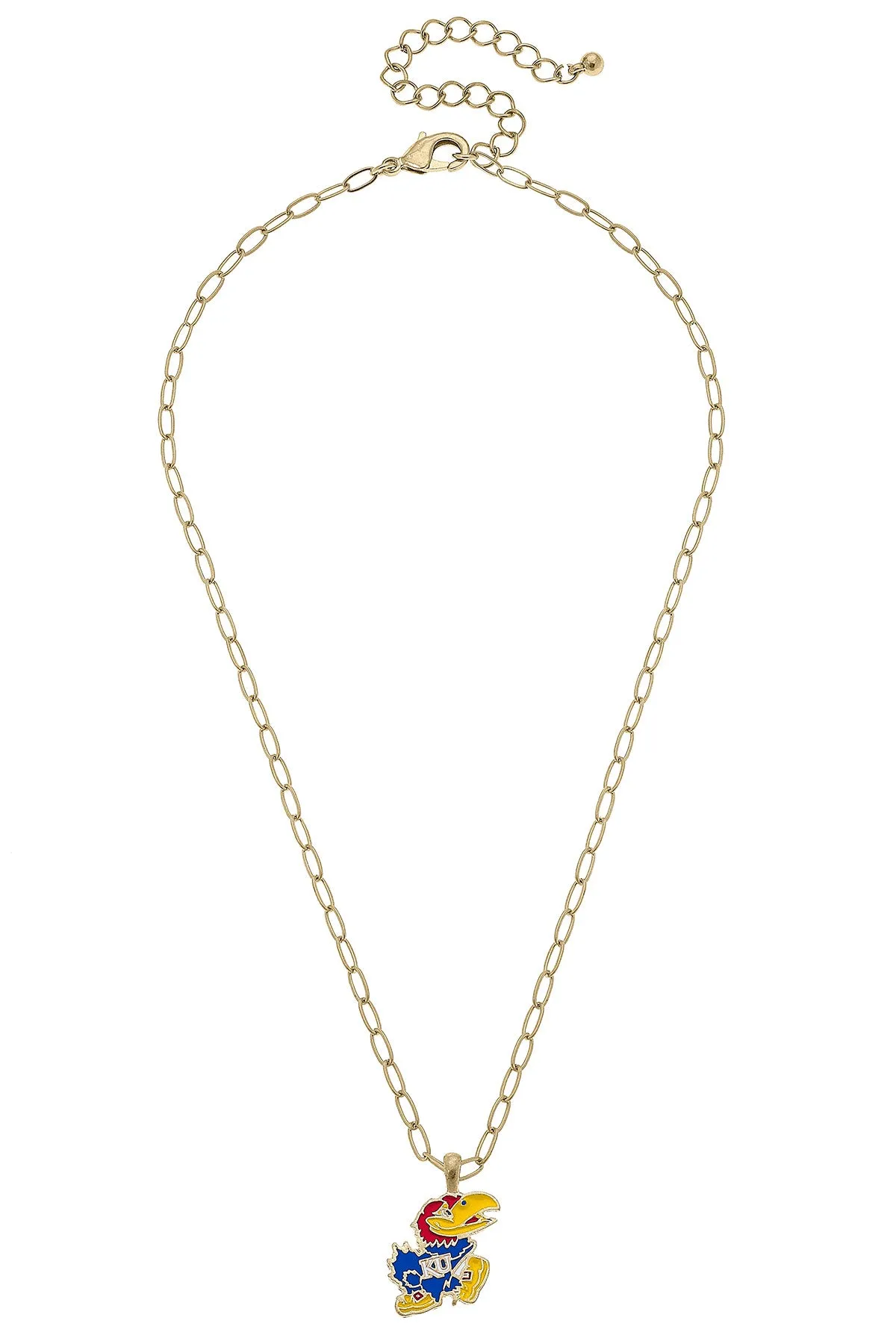 Kansas Jayhawks Enamel Pendant Necklace in Blue/Red - FINAL SALE sold by Canvas Style product image thumbnail 2