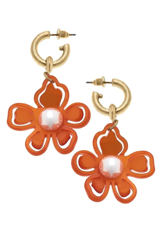 Julia Resin Flower Drop Earrings sold by Canvas Style
