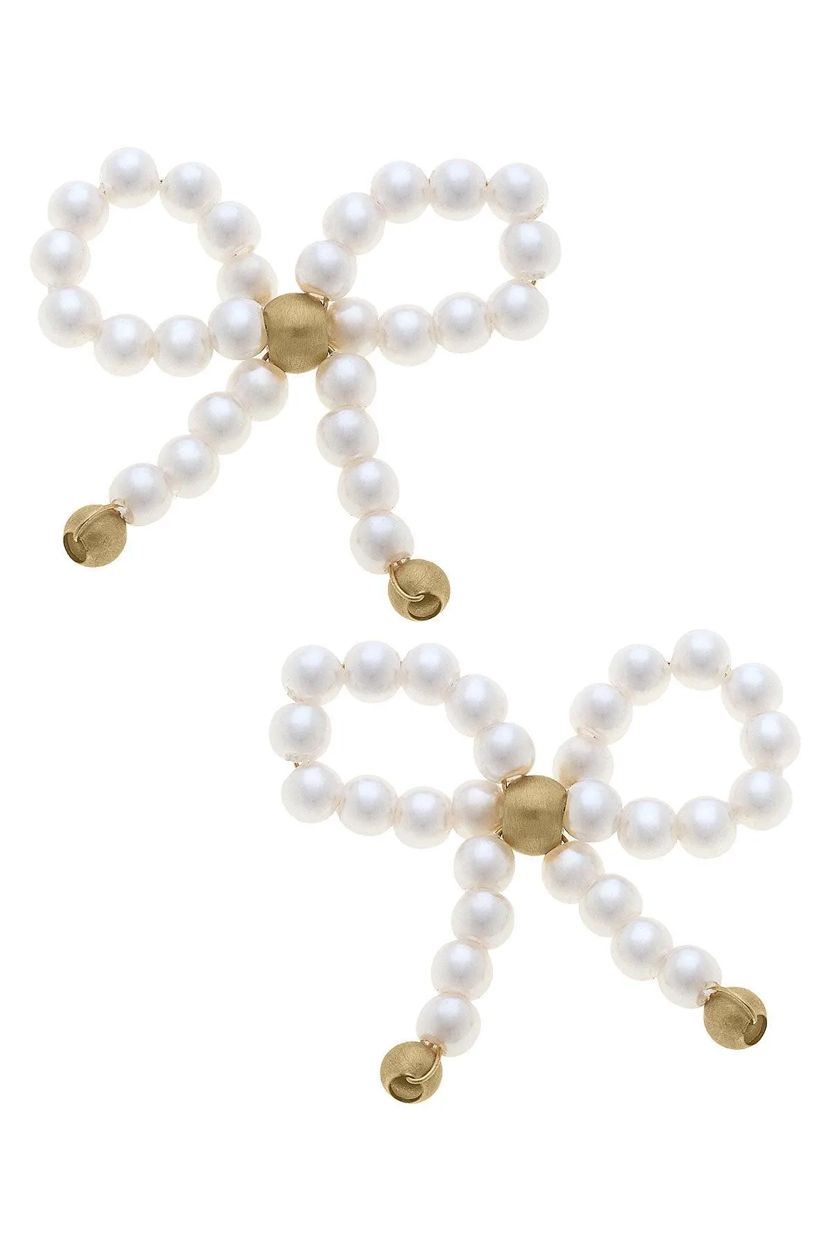 Clementine Pearl Bow Stud Earrings sold by Canvas Style