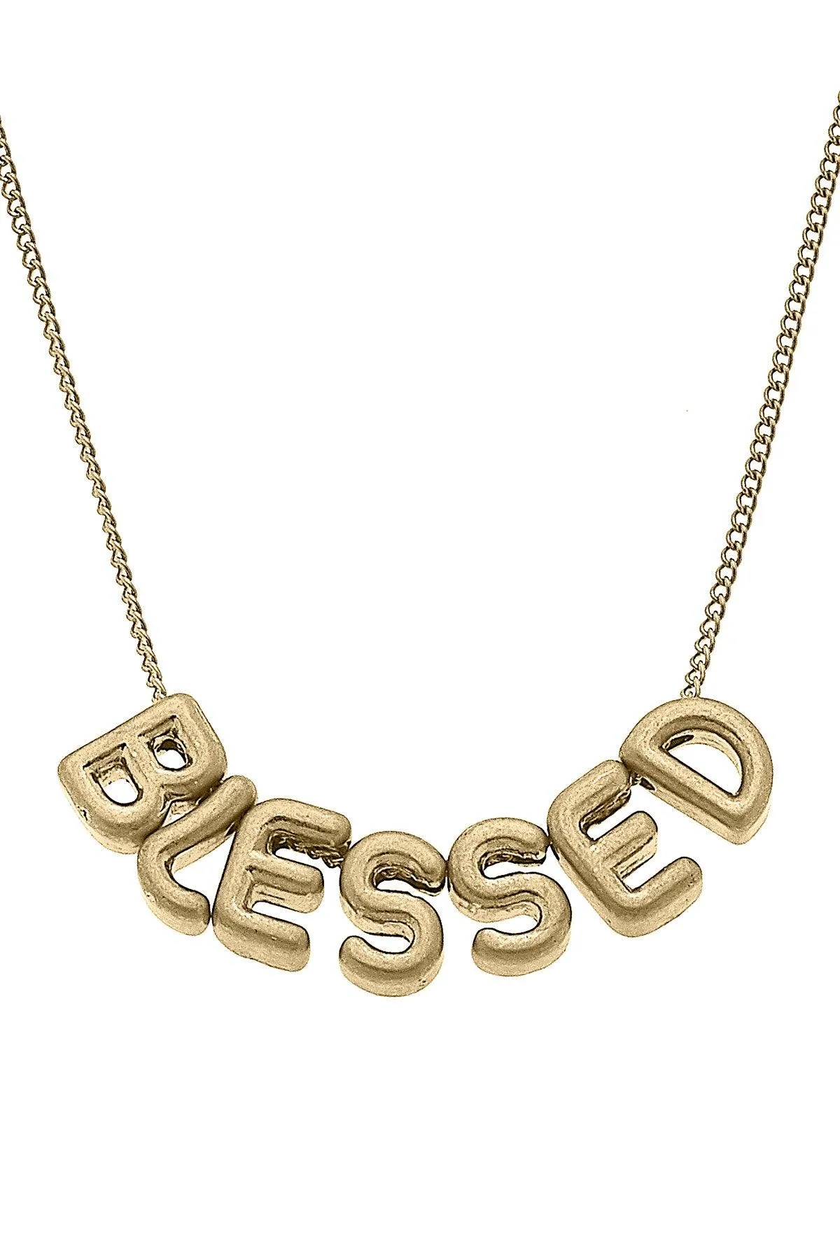 Blessed Bubble Letter Necklace sold by Canvas Style