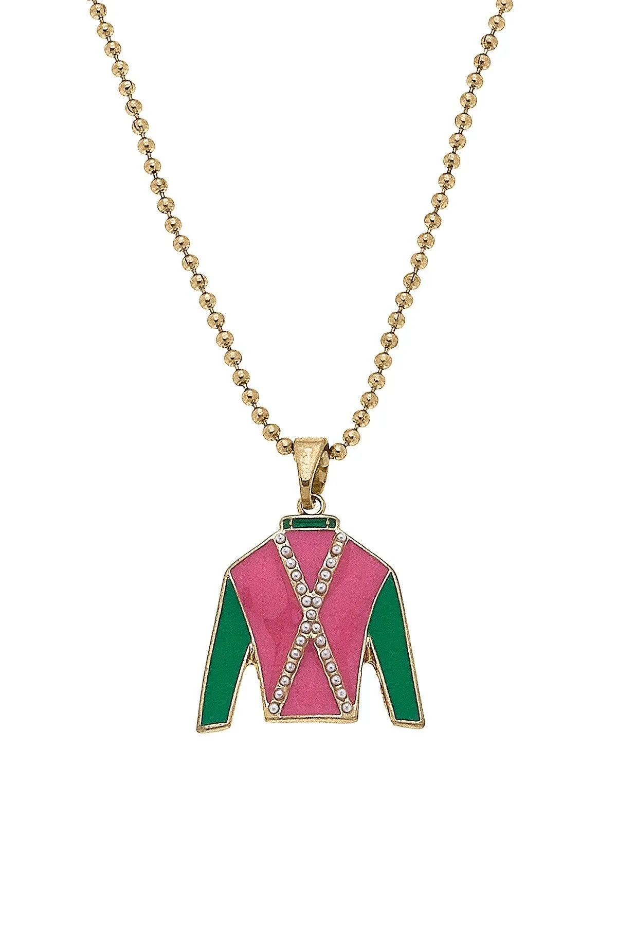 Justify Jockey Silk Enamel Pendant Necklace sold by Canvas Style