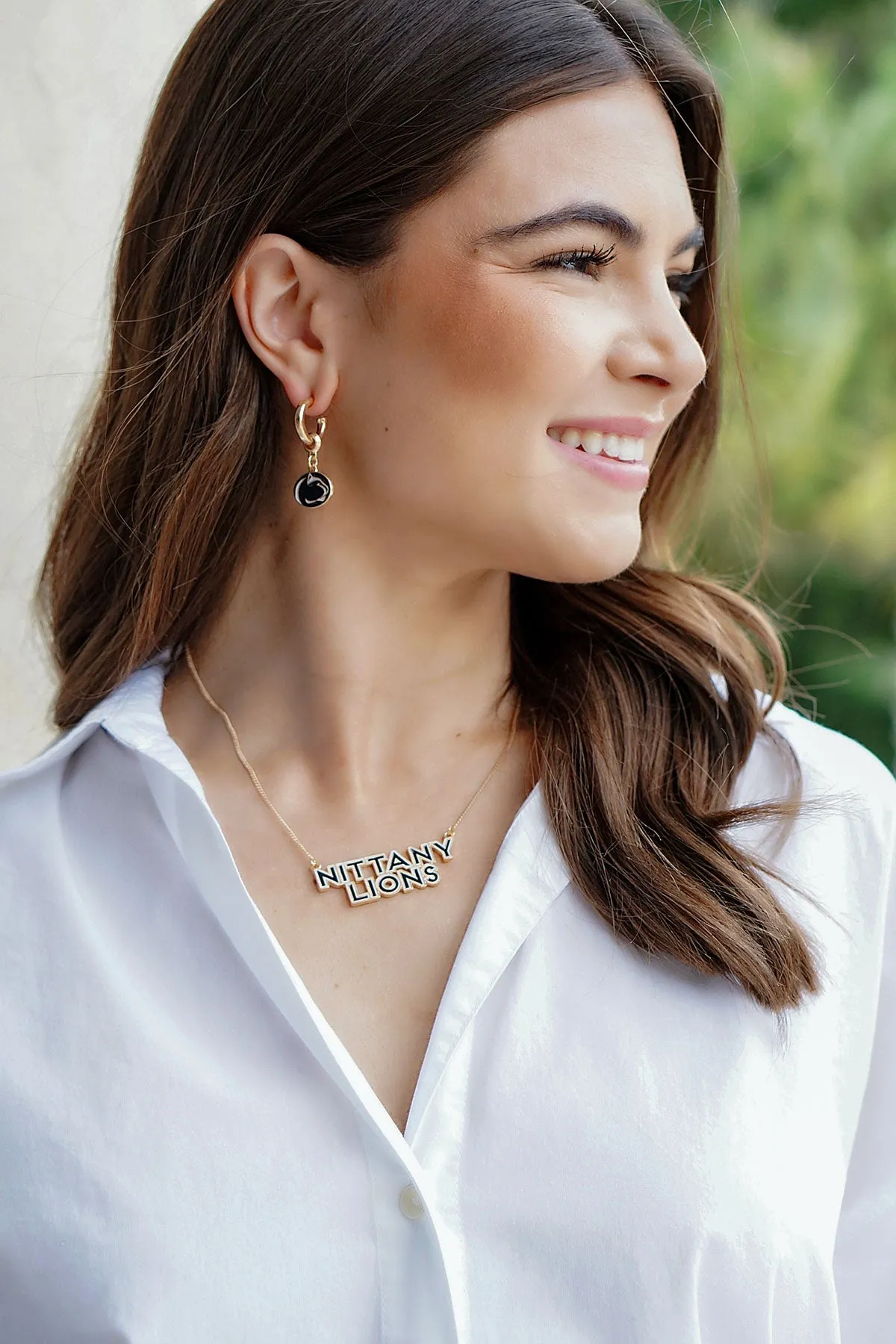 Penn State Nittany Lions Enamel Drop Hoop Earrings sold by Canvas Style product image thumbnail 2