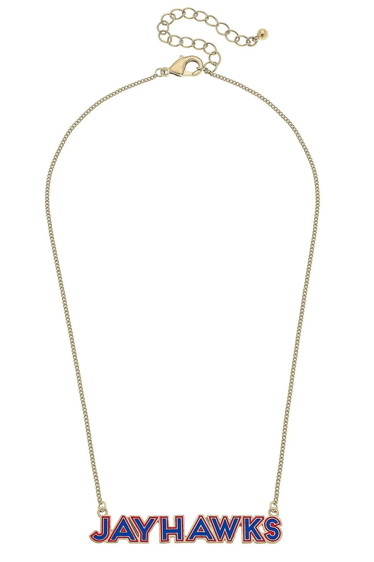 Kansas Jayhawks Outline Enamel Necklace in Blue/Red sold by Canvas Style product image thumbnail 2