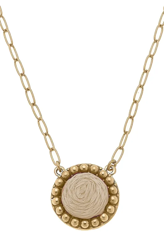 Aruba Raffia Disc Necklace - FINAL SALE sold by Canvas Style